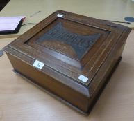 EDWARDIAN 'SLIPPERS BOX' WITH CABLED INLAY