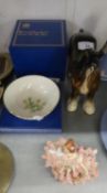 BESWICK LARGE MODEL OF A SHIRE HORSE WITH DOCKED TAIL, ROYAL DOULTON DECORATIVE DISH (BOXED), AND