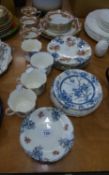 FOREST & SON, LONGTON, CHINA PART TEA SERVICE OF 13 PIECES, PRINTED AND COLOURED ROCOCO AND FLORAL