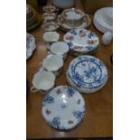 FOREST & SON, LONGTON, CHINA PART TEA SERVICE OF 13 PIECES, PRINTED AND COLOURED ROCOCO AND FLORAL