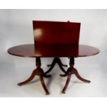 MODERN REGENCY STYLE MAHOGANY EXTENDING DINING TABLE AND SET OF EIGHT (6+2) DINING CHAIRS, the