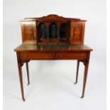 MAPLE & Co Ltd, EDWARDIAN MARQUETRY INLAID ROSEWOOD LADY?S WRITING DESK, the moulded oblong top with