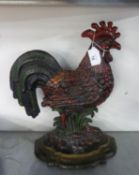 CAST IRON COCKEREL PATTERN DOOR STOP