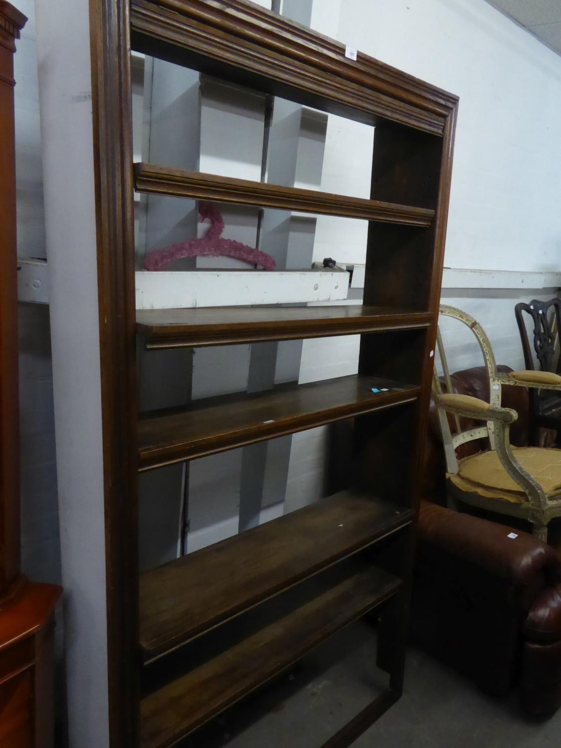 AN OAK SIX TIER OPEN BOOKCASE (A.F.)