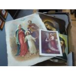 TEN RELIGIOUS PRINTS VARIOUS AND A FRAMED CERTIFICATE IN OAK FRAME (11)