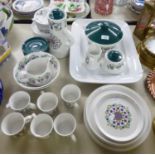 ROYAL TUDOR WARE IRONSTONE FLORAL PATTERN DINNER AND COFFEE SERVICE FOR SIX PERSONS, SIMPLE FLORAL