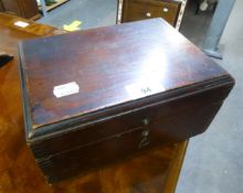 ANTIQUE MAHOGANY WORK BOX, 9 ¼? (23.4cm) WIDE