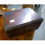 ANTIQUE MAHOGANY WORK BOX, 9 ¼? (23.4cm) WIDE