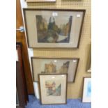 THREE ARTIST SIGNED LIMITED EDITION PRINTS, FRENCH STREET SCENES, 9? X 7? ETC.