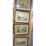 AFTER R SOUTHY, SET OF FOUR COLOUR PRINT REPRODUCTIONS, ?TEIGNMOUTH HARBOUR?, ETC., 10? X 14?