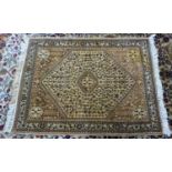 EASTERN RUG with large hexagonal centre panel having small centre hexagonal medallion, the panel