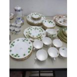 COLCLOUGH CHINA DINNER AND TEA SERVICE WITH VINE LEAF BORDERS, 39 PIECES