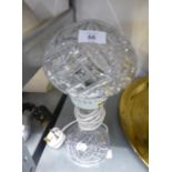 CUT GLASS TABLE LAMP AND GLOBE SHADE