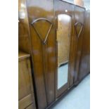 ART DECO PERIOD OAK WARDROBE, WITH MIRROR DOOR, 4? WIDE