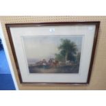 T. HAMILTON CRAWFORD  COLOUR MEZZOTINT  'THE GYPSY ENCAMPMENT'  SIGNED IN PENCIL AND WITH BLIND-