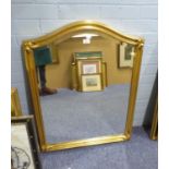 AN ARCH TOPPED, BEVELLED EDGE PIER MIRROR, IN MOULDED GILT FRAME, 2?11? HIGH, 2?3? WIDE