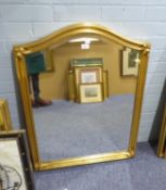 AN ARCH TOPPED, BEVELLED EDGE PIER MIRROR, IN MOULDED GILT FRAME, 2?11? HIGH, 2?3? WIDE