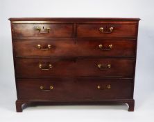 EARLY NINETEENTH CENTURY MAHOGANY CHEST OF DRAWERS, the moulded oblong top above two short and three