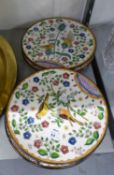 FOUR EASTERN ENAMELLED PLAQUES, DECORATED WITH BIRDS AND FLOWERS