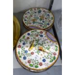 FOUR EASTERN ENAMELLED PLAQUES, DECORATED WITH BIRDS AND FLOWERS