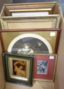 SELECTION OF SMALL EARLY TWENTIETH CENTURY AND LATER FRAMED PRINTS AND PICTURES INCLUDES; CRYSTOLEUM