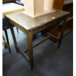 A MAHOGANY OBLONG OCCASIONAL TABLE WITH ?H? STRETCHER RAILS