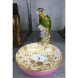 ROYAL CROWN DERBY LARGE PAPERWEIGHT - AMAZON GREEN PARROT, LIMITED EDITION No 867 OF 2500, WITH GILT