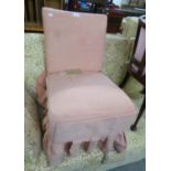 A BOUDOIR ARMLESS EASY CHAIR