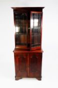 VICTORIAN FIGURED MAHOGANY SMALL SIDE CABINET WITH ASSOCIATED, EARLIER BOOKCASE TOP , the side