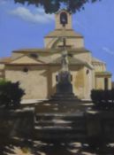 HAROLD W CRITCHLEY (1925-2001) OIL PAINTING ON CANVAS 'Monument a Noves' Signed lower right,