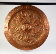 19th CENTURY ELECTROTYPE COPPER WALL PLAQUE reproducing a 16th CENTURY MANNERIST ORIGINAL, 27" (68.