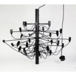 GINO SARFATTI FOR FLOS, 2097/30 CHANDELIER IN MATT BLACK FINISH, 28 ¾? (73cm) drop