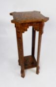 MIDDLE EASTERN MARQUETRY AND MOTHER OF PEARL INLAID JARDINIÈRE STAND, shaped square top above a