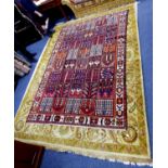 BAKHTIARI MID TWENTIETH CENTURY PERSIAN HAND KNOTTED PERSIAN CARPET, with individual all-over tile