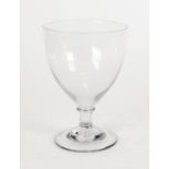 GEORGIAN LARGE DRINKING GLASS with funnel shape bowl, 8 ¼? (20.9cm) high