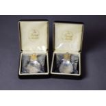 TWO ?HERITAGE COLLECTION? SILVER CADDY SPOONS, with gold plated Prince of Wales feather handles