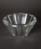 BACCARAT PANELLED GLASS DISH, of steep sided, flared form, 3 ½? (8.9cm) high, 6 ½? (16.5cm),