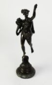 AFTER LOUIS GUILLAUME FULCONIS (1818-1873), PATINATED BRONZE CLASSICAL FIGURE, ?LA FORTUNA?, on a