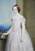 BARNARD/ BAUNARD? (NINETEENTH CENTURY) WATERCOLOUR ON IVORY Three quarter length portrait of a young