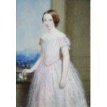 BARNARD/ BAUNARD? (NINETEENTH CENTURY) WATERCOLOUR ON IVORY Three quarter length portrait of a young