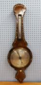 J JARVIS, WHITCHURCH, VICTORIAN ROSEWOOD AND MOTHER OF PEARL INLAID BANJO BAROMETER AND THERMOMETER