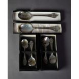 PAIR OF SILVER LARGE FRUIT SERVING SPOONS with incused oval bowls, flat handles with cut card