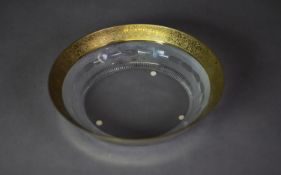 MOSER CUT GLASS SHALLOW BOWL, with embossed gilt rim, 2 ¼? (5.7cm), 9 ½? (24.1cm) diameter,