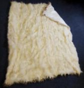 FUR THROW, fabric backed, approximately 200 x 160cm