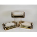 PAIR OF ELECTROPLATE OBLONG ENTRÉE DISHES and two handled covers and another with heavy gadroon