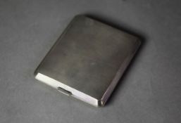 SILVER ENGINE TURNED POCKET CIGARETTE CASE, 4? (10cm) wide, Birmingham 1949, 4 ½ ozs