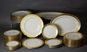 FIFTY THREE PIECE LENO ?WESTCHESTER? PATTERN AMERICAN PORCELAIN PART DINNER SERVICE, with broad acid