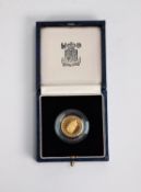 ELIZABETH II 1989 GOLD PROOF HALF SOVEREIGN, in associated case