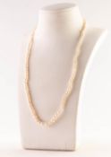 SINGLE STRAND NECKLACE OF GRADUATED NATURAL PEARLS, 119 pearls, the larged pearl size 4, the 9ct