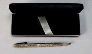 SHEAFFER SILVER CASED BALL POINT PEN, scroll engraved; Papermate PROPELLING PENCIL; Parker FELT